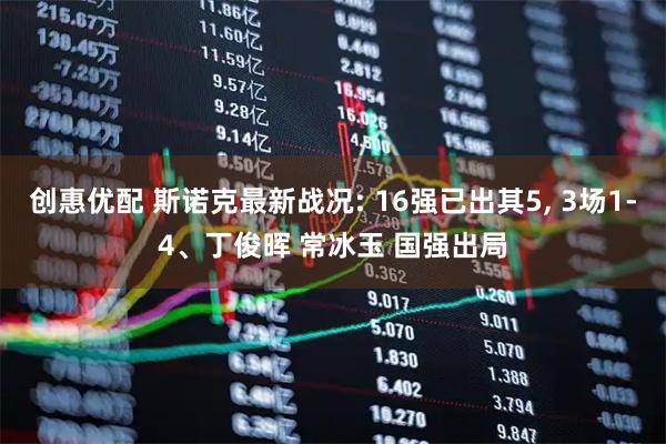 创惠优配 斯诺克最新战况: 16强已出其5, 3场1-4、丁俊晖 常冰玉 国强出局